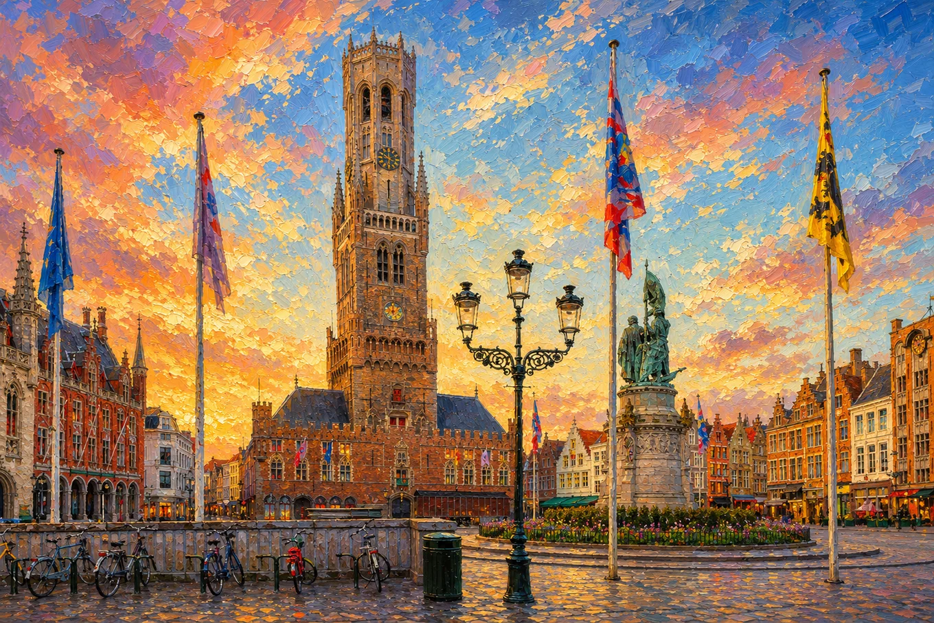 Painterly regional illustration of British Isles & Benelux for Americans moving abroad with Sunshine Dream.