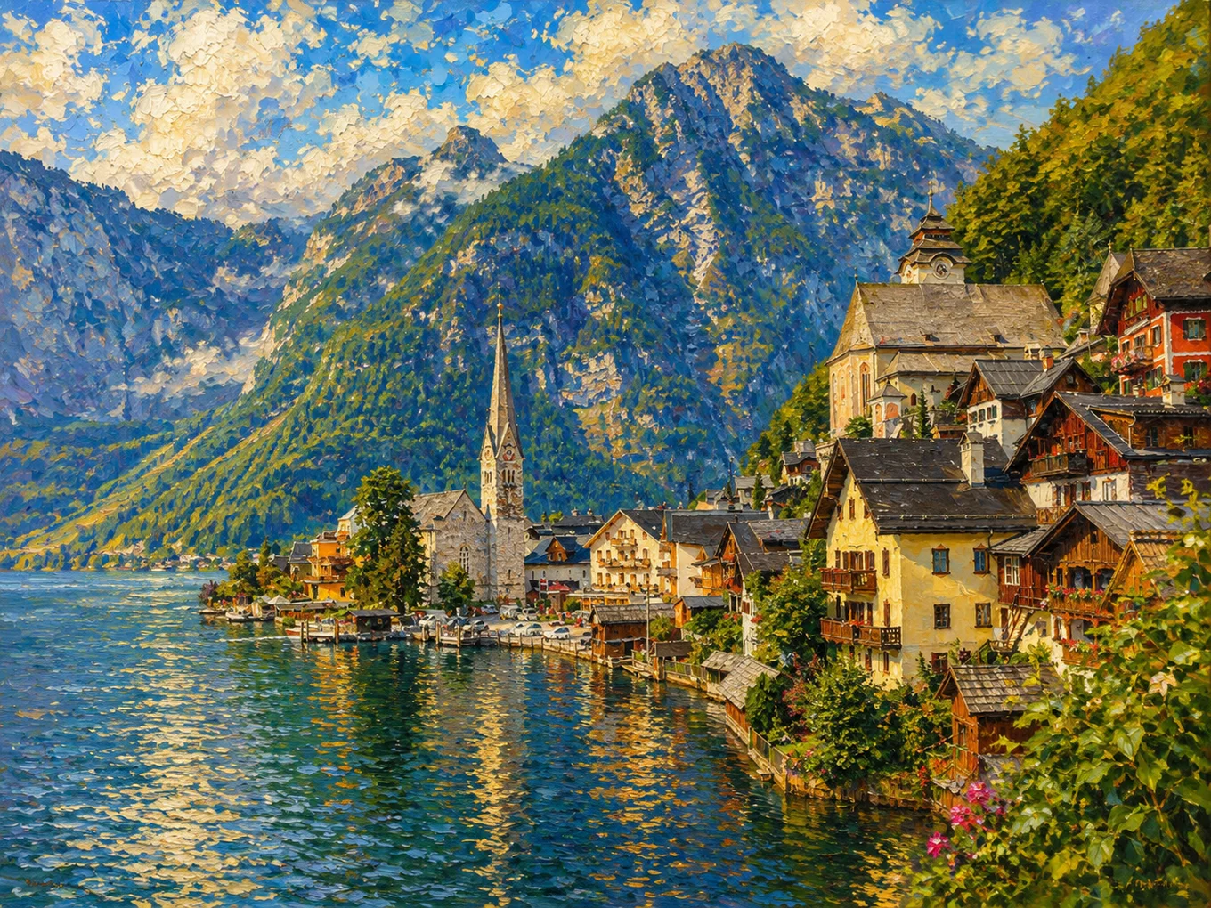 Painterly regional illustration of Central Europe for Americans moving abroad with Sunshine Dream.