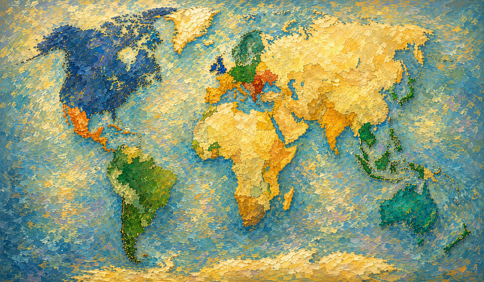 Sunshine Dream Regional World Map